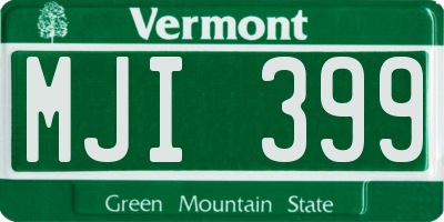 VT license plate MJI399