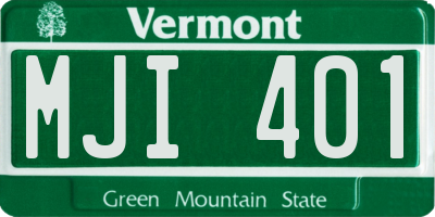 VT license plate MJI401
