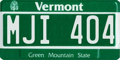 VT license plate MJI404
