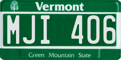 VT license plate MJI406
