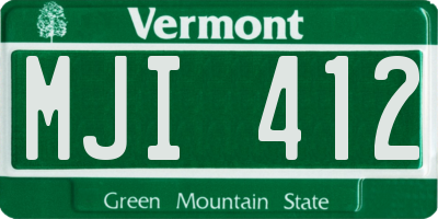 VT license plate MJI412