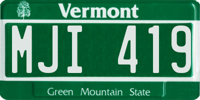 VT license plate MJI419
