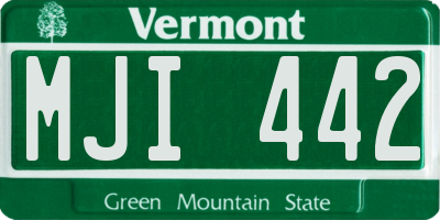VT license plate MJI442