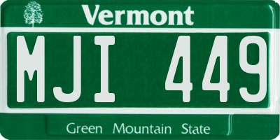VT license plate MJI449