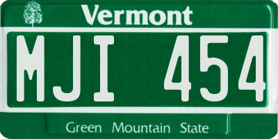 VT license plate MJI454