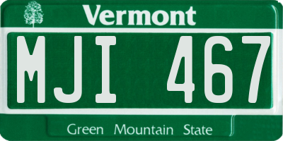 VT license plate MJI467