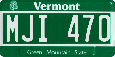 VT license plate MJI470
