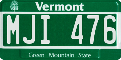 VT license plate MJI476