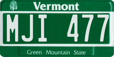 VT license plate MJI477