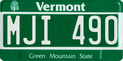 VT license plate MJI490