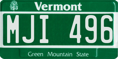 VT license plate MJI496