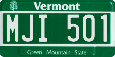 VT license plate MJI501