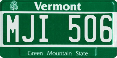 VT license plate MJI506