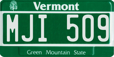 VT license plate MJI509