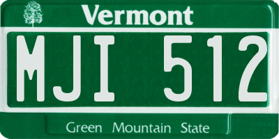 VT license plate MJI512