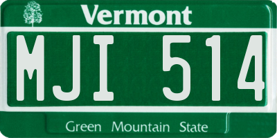 VT license plate MJI514
