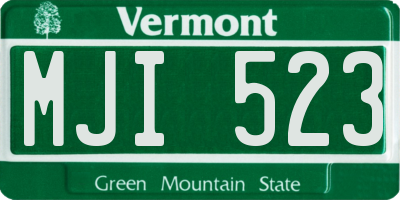 VT license plate MJI523