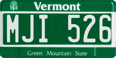 VT license plate MJI526
