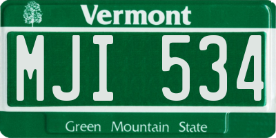 VT license plate MJI534