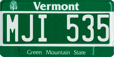 VT license plate MJI535