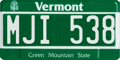 VT license plate MJI538