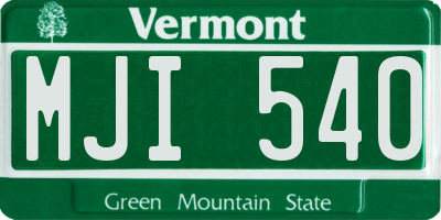 VT license plate MJI540