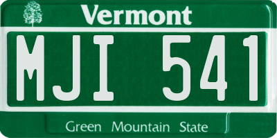 VT license plate MJI541