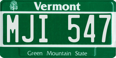 VT license plate MJI547
