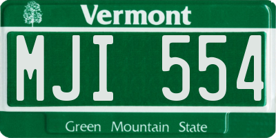VT license plate MJI554
