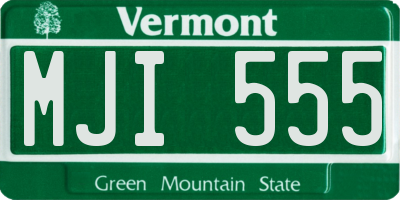 VT license plate MJI555