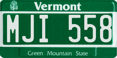 VT license plate MJI558