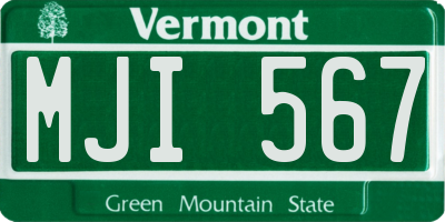 VT license plate MJI567
