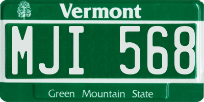VT license plate MJI568
