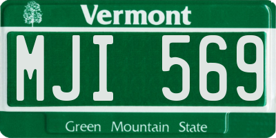 VT license plate MJI569