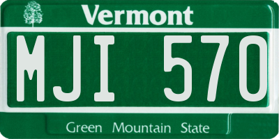 VT license plate MJI570