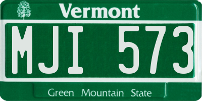 VT license plate MJI573