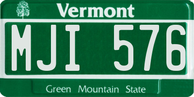 VT license plate MJI576