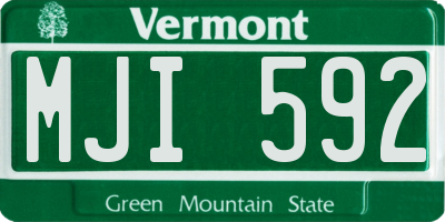 VT license plate MJI592