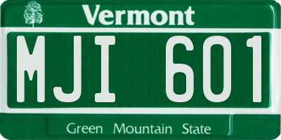 VT license plate MJI601