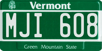 VT license plate MJI608