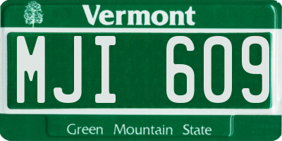 VT license plate MJI609