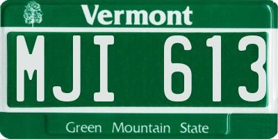 VT license plate MJI613