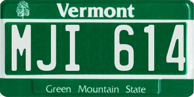VT license plate MJI614
