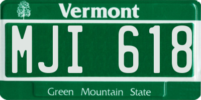 VT license plate MJI618