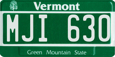 VT license plate MJI630