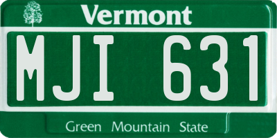 VT license plate MJI631