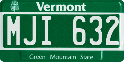 VT license plate MJI632