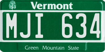 VT license plate MJI634