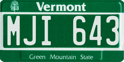 VT license plate MJI643
