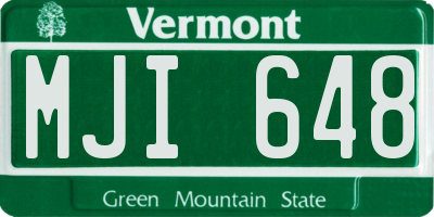 VT license plate MJI648